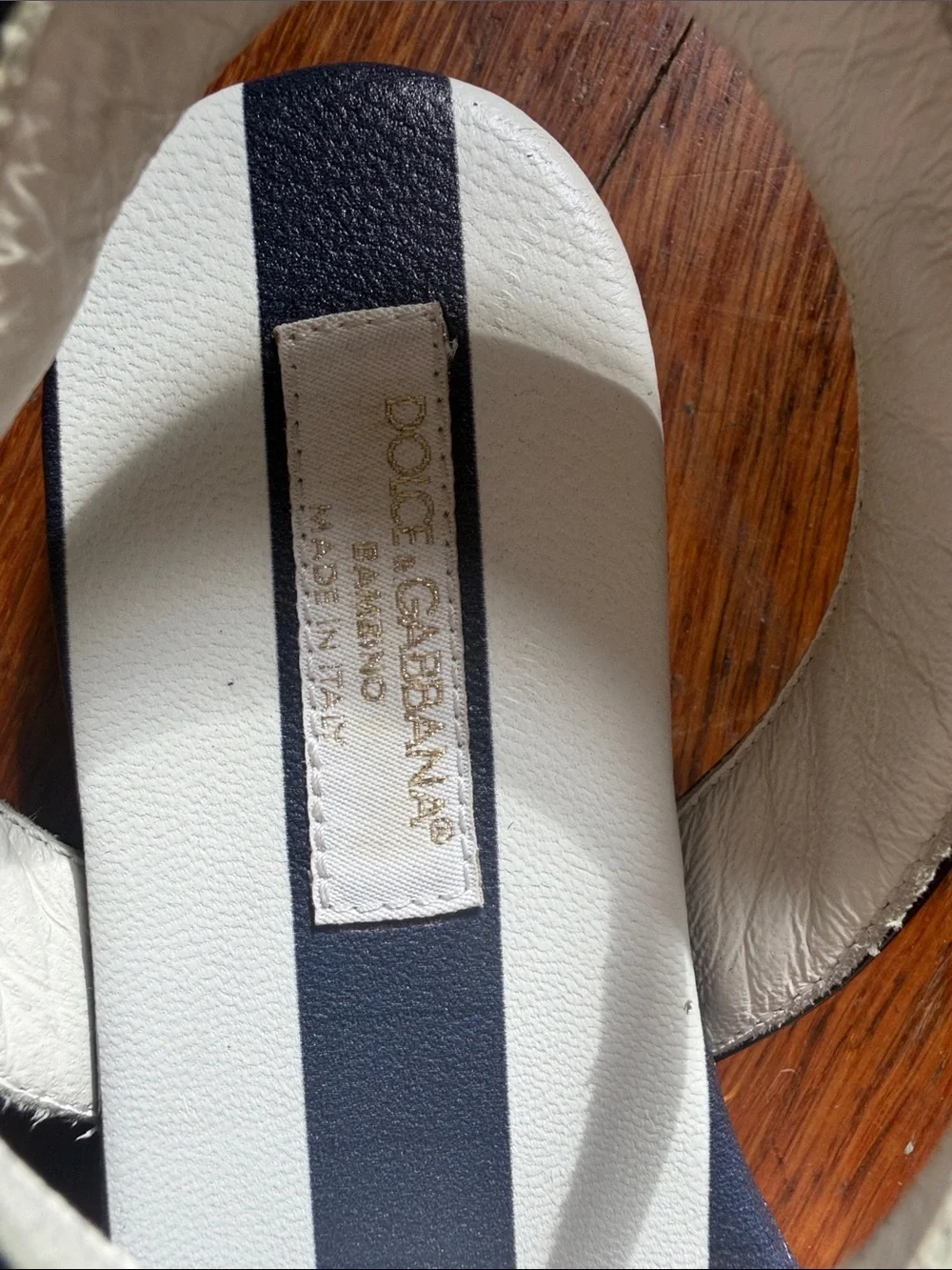 Dolce & Gabbana Kids Navy and White Star Sandals
